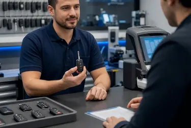 Chaveiro fabricando uma chave codificada em Trindade.